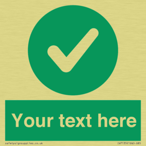 Custom green background, green circle with tick